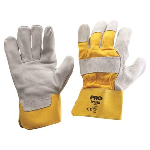 Pro Choice Yellow Cotton Back/cowsplit Leather Palm - Heavy Duty X12 - 940GY PPE Pro Choice   